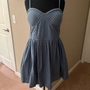 Chambray polka dot dress